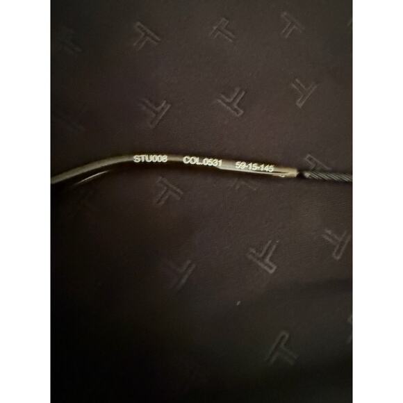 NEW Tumi Sunglasses Mens Black Aviator Made in Japan 59mm Case Cleaning Cloth - Picture 13 of 13